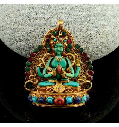 Fine Quality  Chenrezig Ghau Ghau Pendant Prayer Box From Patan, Nepal.