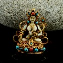 FINE QAULITY GOLD PLATED SILVER WHITE TARA GAU GHAU TIBETAN SHRINE PRAYER BOX PENDANT FROM PATAN, NEPAL