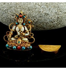 FINE QAULITY GOLD PLATED SILVER WHITE TARA GAU GHAU TIBETAN SHRINE PRAYER BOX PENDANT FROM PATAN, NEPAL