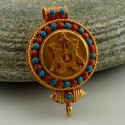 Fine Quality Tibetan Buddhis Gold Plated Silver Ghau Gau Prayer Box Pendant.