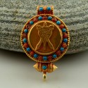  Fine Quality Tibetan Buddhist Gold Plated Silver Ghau Gau Prayer Box Pendant