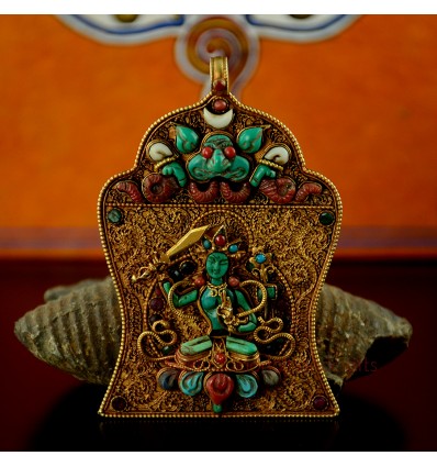 Tibetan Buddhist Ritual Sacred Ghau Prayer Box Silver Pendant from Patan, Nepal