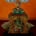 Tibetan Buddhist Ritual Sacred Ghau Prayer Box Silver Pendant from Patan, Nepal