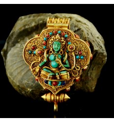 Silver Gold Plated Gau Ghau Tibetan Shrine Prayer Box Pendant from Patan, Nepal