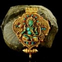 Silver Gold Plated Gau Ghau Tibetan Shrine Prayer Box Pendant from Patan, Nepal