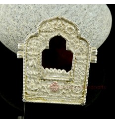 TIbetan Silver Gau Ghau Shrine Ritual Prayer Box Pendant from Patan, Nepal