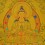 Gold 15.25” x12” Aparmita Thangka Painting