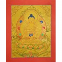 Gold 15.5" x 12"Shakyamuni Buddha Thangka Painting