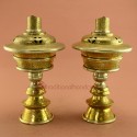 Fine Hand Carvings 12" Tibetan Buddhism Brass Butter / Ghee Lamps Set from Nepal.