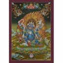 33” x 23” Black Mahakala Thangka Painting