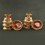 Hand Carved Copper Water 3" Offering Bowls Eight Bowls Set in Buddhist Altar Shrine