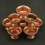 Hand Carved Copper Alloy 3.25" Offering Bowls Set -Tings Set of Eight  Set from Nepal