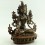 Fine Hand Carved 8.75" White Tara/Dolkar Oxidized Copper Statue From Patan, Nepal