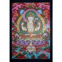 32.75" x 22.75" Chenrezig Thangka Painting