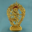 Fine Quality 15.75" Kurukulla / Dakini Gold Gilded Copper Statue Frm Patan Nepal