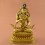 Hand Carved Face Painted 9.75" Vajrasattva DorjeSempa Gold Gilded Copper Statue