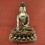 Oxidized Copper Alloy with Silver Plating 18.25" Shakyamuni Buddha Statue Patan, Nepal 