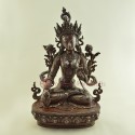 Fine Quality 15" White Tara / Dolkar Oxidized Copper Alloy Statue Patan, Nepal