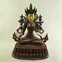 Fine Quality 15.5" White Tara / Dolkar Oxidized Copper Alloy Statue Patan, Nepal