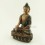 Hand Carved 8.5" Shakyamuni Buddha Oxidized Copper Alloy Statue Patan, Nepal