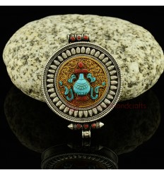 Tibetan Buddhist Ritual Sacred  Kalasha - Treasure Vase Ghau Prayer Box Silver Pendant from Patan, Nepal