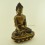 Hand Made 11.5" Shakyamuni Buddha Oxidized Copper Alloy Gold Gilded Statue, Patan