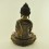 Hand Made 11.5" Shakyamuni Buddha Oxidized Copper Alloy Gold Gilded Statue, Patan