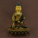 Fine Quality 24 Karat Gold Gilding and Face Painting 12.5" Shakyamuni Buddha Statue From Nepal