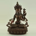 Hand Made 14" White Tara / Dolkar Oxidized Copper Alloy Statue Patan, Nepal