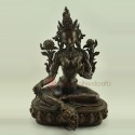  Green Tara Statue 18" Lost Wax Method, Oxidized Copper Alloy  Green Tara Dolma Statue from Patan, Nepal