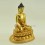 9.25" Shakyamuni Buddha / Tomba Gold Gilded Face Painted Copper Statue From Patan Nepal