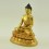 9.25" Shakyamuni Buddha / Tomba Gold Gilded Face Painted Copper Statue From Patan Nepal