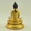 9.25" Shakyamuni Buddha / Tomba Gold Gilded Face Painted Copper Statue From Patan Nepal