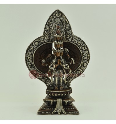 Machiine Made 8.5" 1000 Armed Avalokiteshvara / Chenrezig Statue From Patan, Nepal.