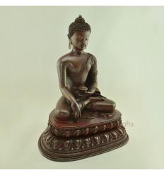 Hand Made Oxidized Copper Alloy 18" Shakyamuni Buddha / Tomba Statue from Patan, Nepal