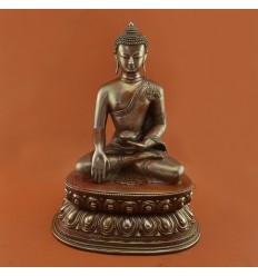 Oxidized Copper Alloy 12.5" Shakyamuni / Tomba Buddha Statue From Patan, Nepal