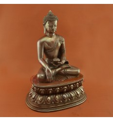 Oxidized Copper Alloy 12.5" Shakyamuni / Tomba Buddha Statue From Patan, Nepal