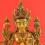 Fine Quality Gold Face Painted 14" Green Tara / Drolma Colored Copper Statue From Patan