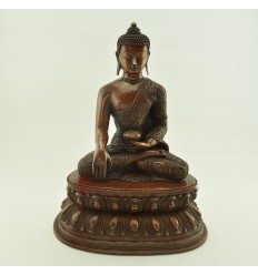 Oxidized Copper Alloy 12.5" Shakyamuni Buddha / Tomba Statue from Patan, Nepal