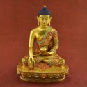 Fine Quality Hand Painted 11" Shakyamuni Buddha / Sangye Tomba Statue Statue from Patan, Nepal