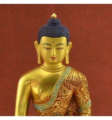 Fine Quality Hand Painted 11" Shakyamuni Buddha / Sangye Tomba Statue Statue from Patan, Nepal