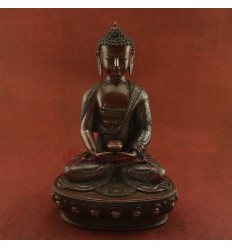 Oxidized Copper Alloy 13" Amitabha / Amida Buddha Opame Statue frm Patan Nepal