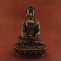 Oxidized Copper Alloy 13" Medicine Buddha / Sangye Menla Statue from Patan, Nepal