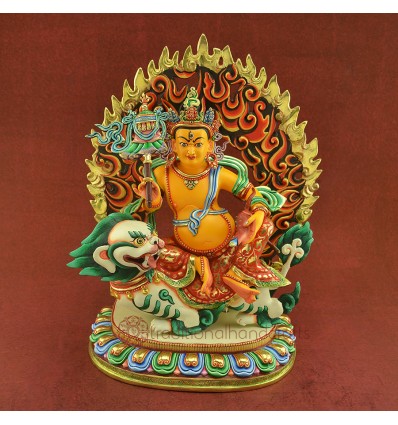 Fine Quality 14" White Dzambhala(Dragon Kubera) Statue