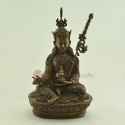 Finely Hand Carved 9" Guru Rinpoche Oxidized Copper Alloy Statue from Patan Nepal