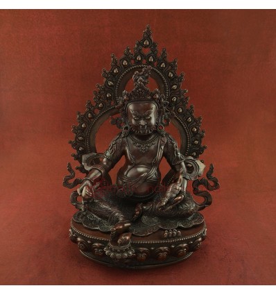 Fine Quality15" Yellow Dzambala / Kubera The Wealth Deity Copper Statue from Patan, Nepal