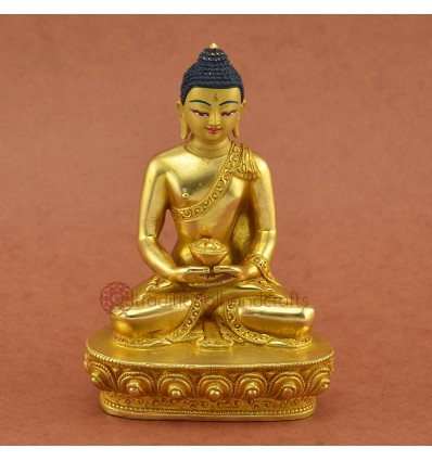 Fine Quality Hand Carved 5.5” Amitabha Buddha / Opame Copper Statue From Patan