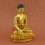 7.5" Shakyamuni Buddha / Tomba Gold Gilded Face Painted Copper Statue From Patan Nepal