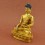 7.5" Shakyamuni Buddha / Tomba Gold Gilded Face Painted Copper Statue From Patan Nepal