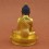 Gold Gilded with Face Painted 5.5" Shakyamuni Buddha Copper Statue Patan, Nepal